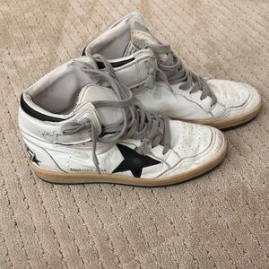 Golden Goose White and Black High-Tops